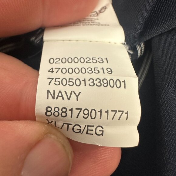 Chaps Mens Size XL Stay-Dry Navy Striped Polo Shirt - Picture 6 of 7